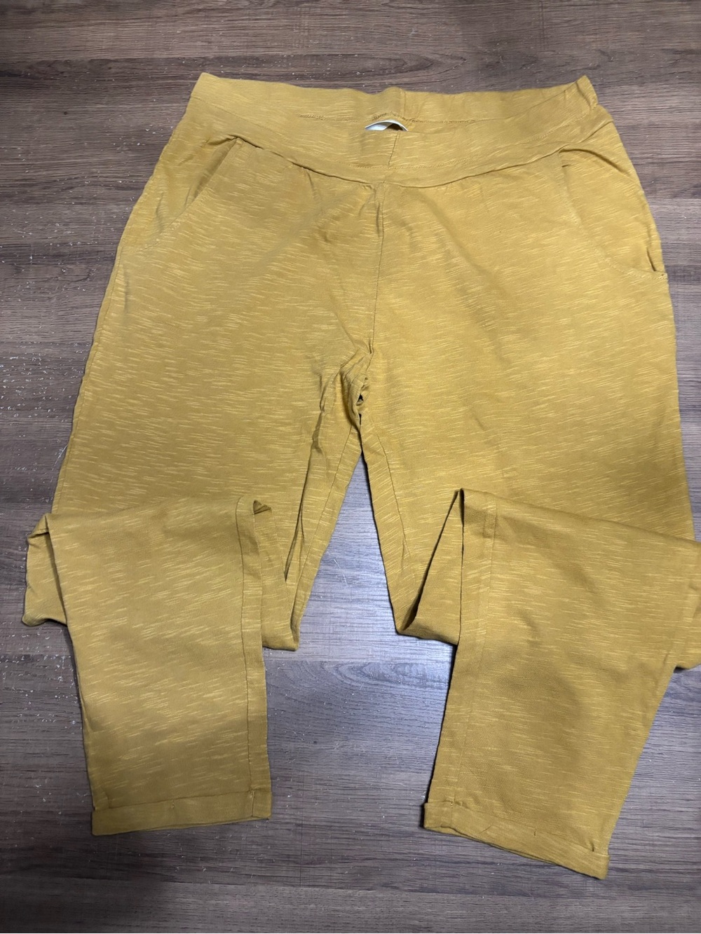 Women's Mustard Yellow Knit Jogger Pants